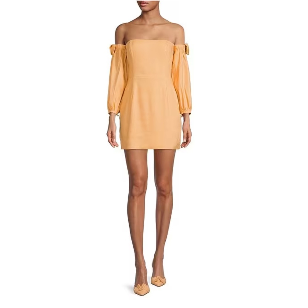 Gianni Bini x Venita Aspen Orange Off the Shoulder Sheath Mini Dress